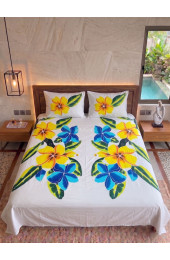 Hand Painted Rayon Bedsheet Set King Size